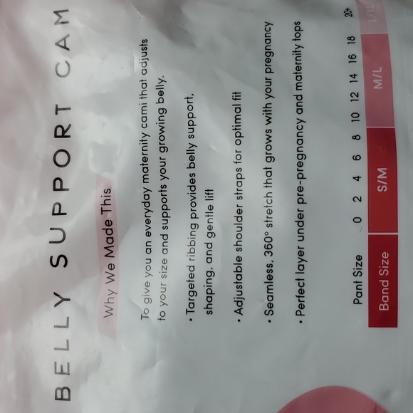 Isabel Maternity Belly Support Cami Size S/M - Picture 2 of 6